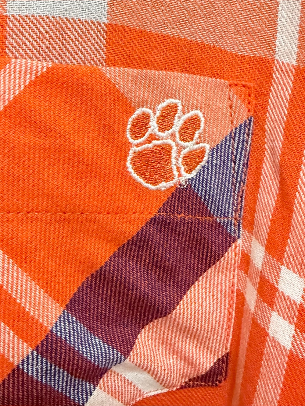UG Apparel Clemson Tigers Boyfriend Plaid Flannel Button-Up Shirt XL NWT - Picture 8 of 8